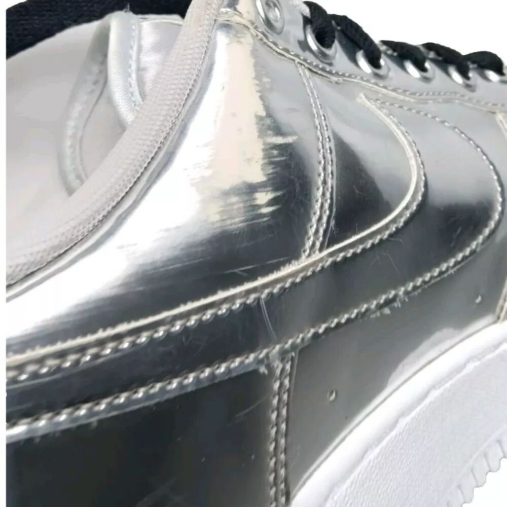 Nike Air Force 1 Low Metallic Chrome Womens Size 13.5 Shoes CQ6566-001 Silver - Picture 12 of 14